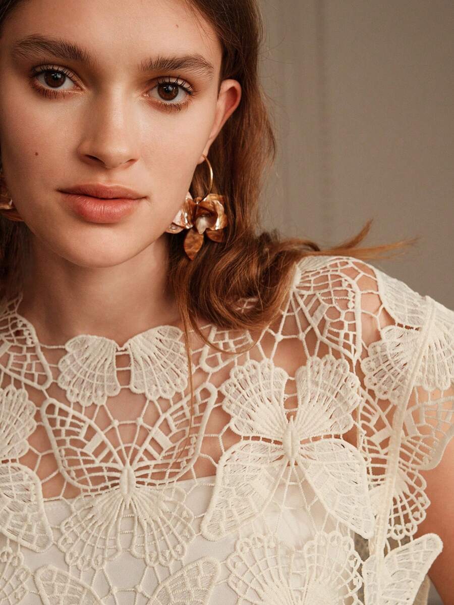 Cutout Sleeveless Blouse Crochet hook Bella Mia