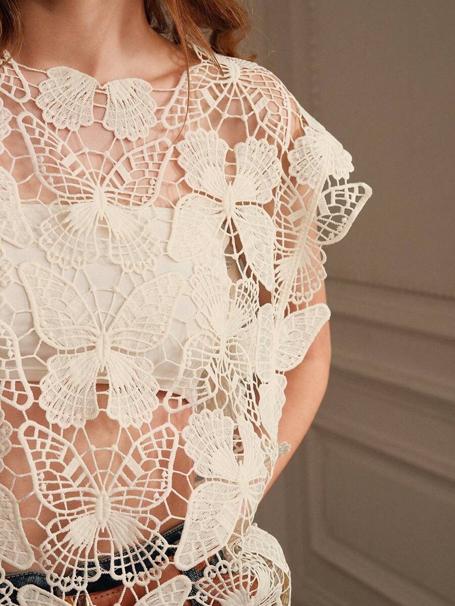 Cutout Sleeveless Blouse Crochet hook Bella Mia