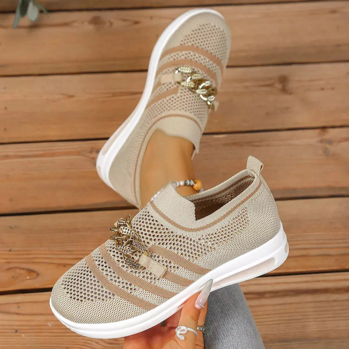 Round Toe Mesh Slip-Ons Simply Love