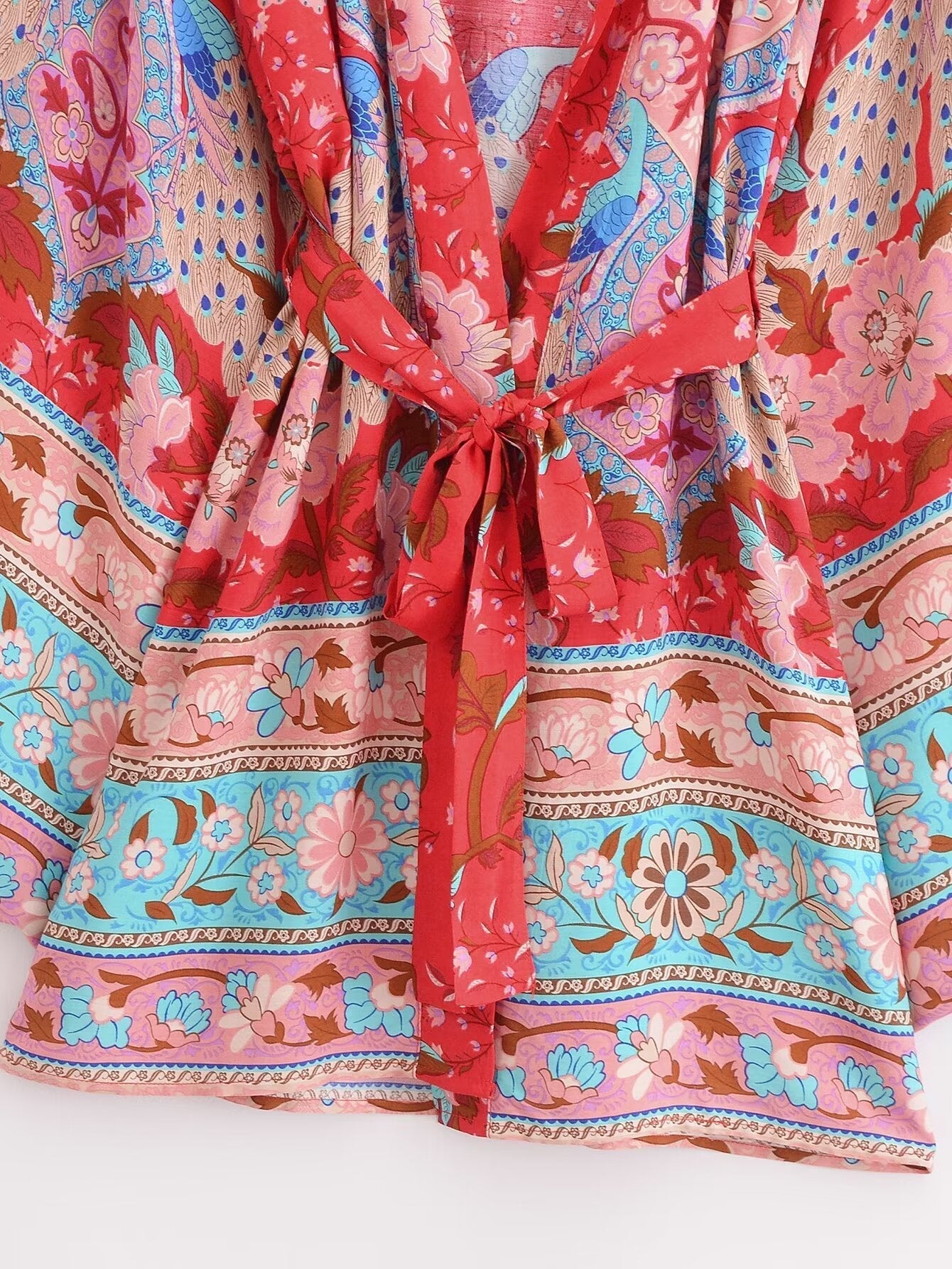 Summer Rayon Belt Short Kimono Cardigan Bella Mia