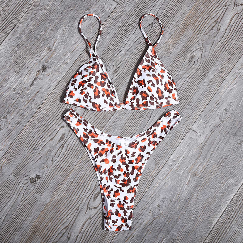 Leopard Print Bikini Sexy Swimsuit Brazilian Panties Split Swimsuit Bella Mia