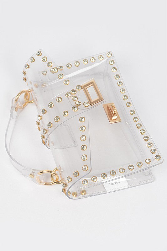 Crystal Accent Clear Crossbody Swing Bag Coco’s Tee Boutique