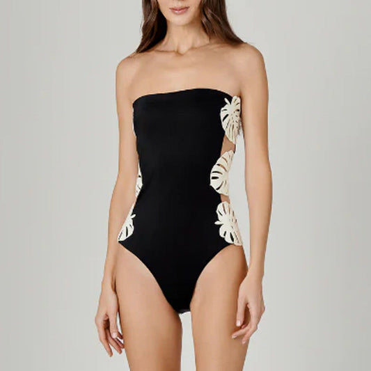 Sexy Cutout Leaf Decoration One Piece Swimsuit Women Bella Mia