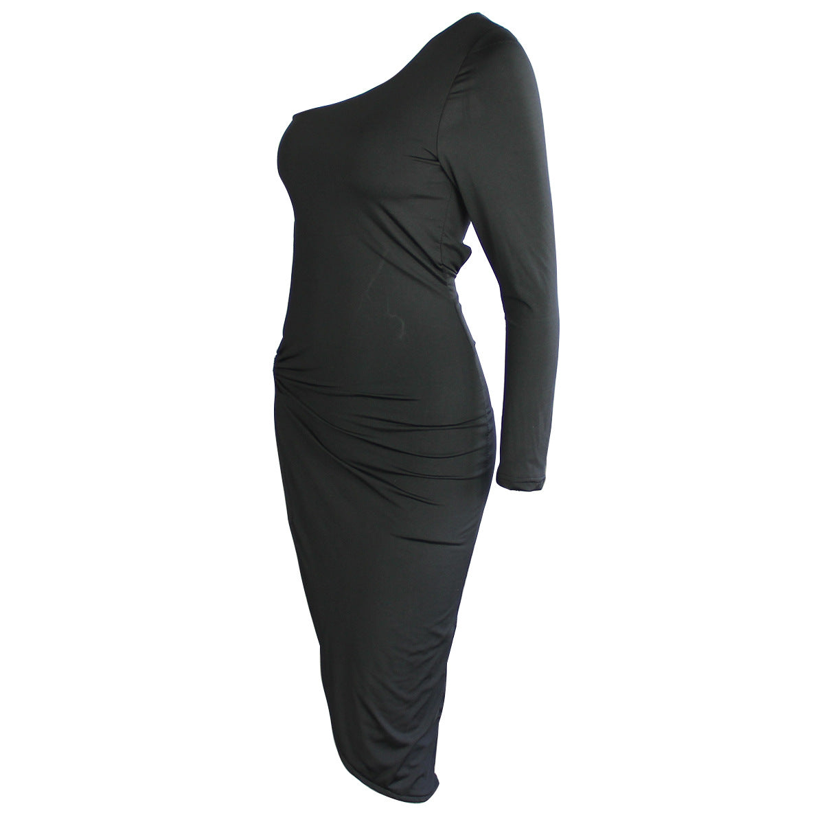 Autumn Winter One-shoulder Long-sleeved Dress Sexy Hollow Out Cutout Split Party Evening Dress Bella Mia