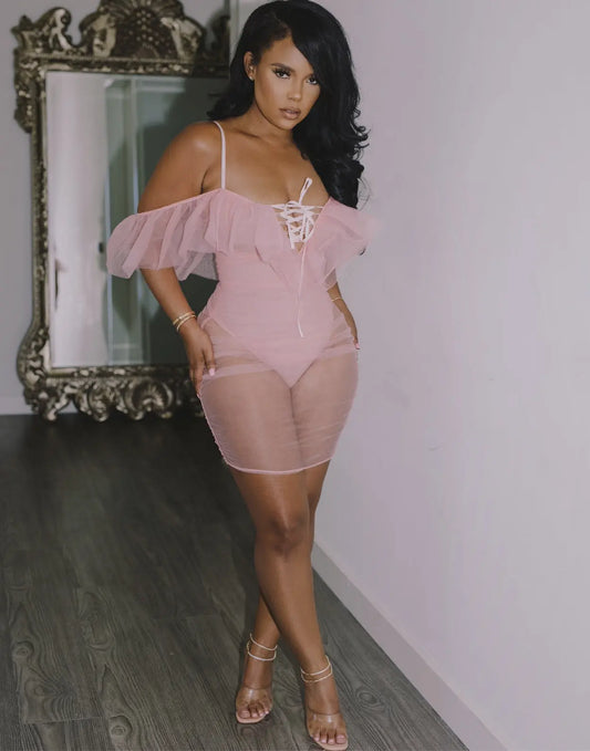 Women Clothing Jumpsuit Swimsuit Mesh Stitching Sleeveless Tight Sexy Sexy Bella Mia