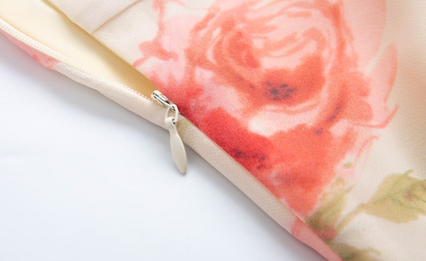 Spring Summer French Sexy Romantic Lotus Leaf Printed V neck Oblique Cut Fishtail Dress Bella Mia