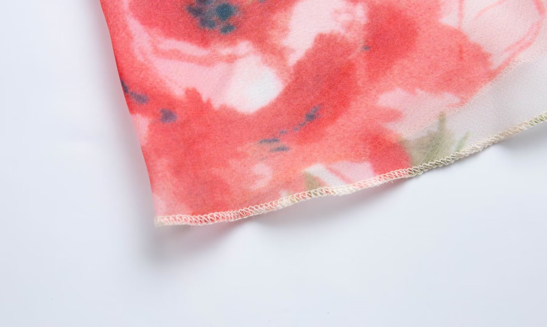 Spring Summer French Sexy Romantic Lotus Leaf Printed V neck Oblique Cut Fishtail Dress Bella Mia