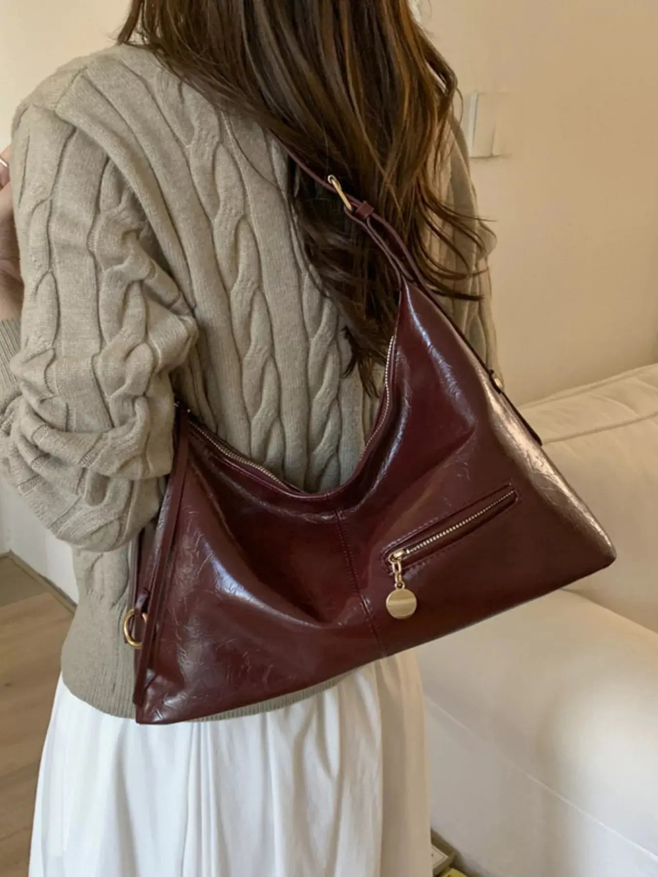 Leather Hobo Shoulder Bag Simply Love