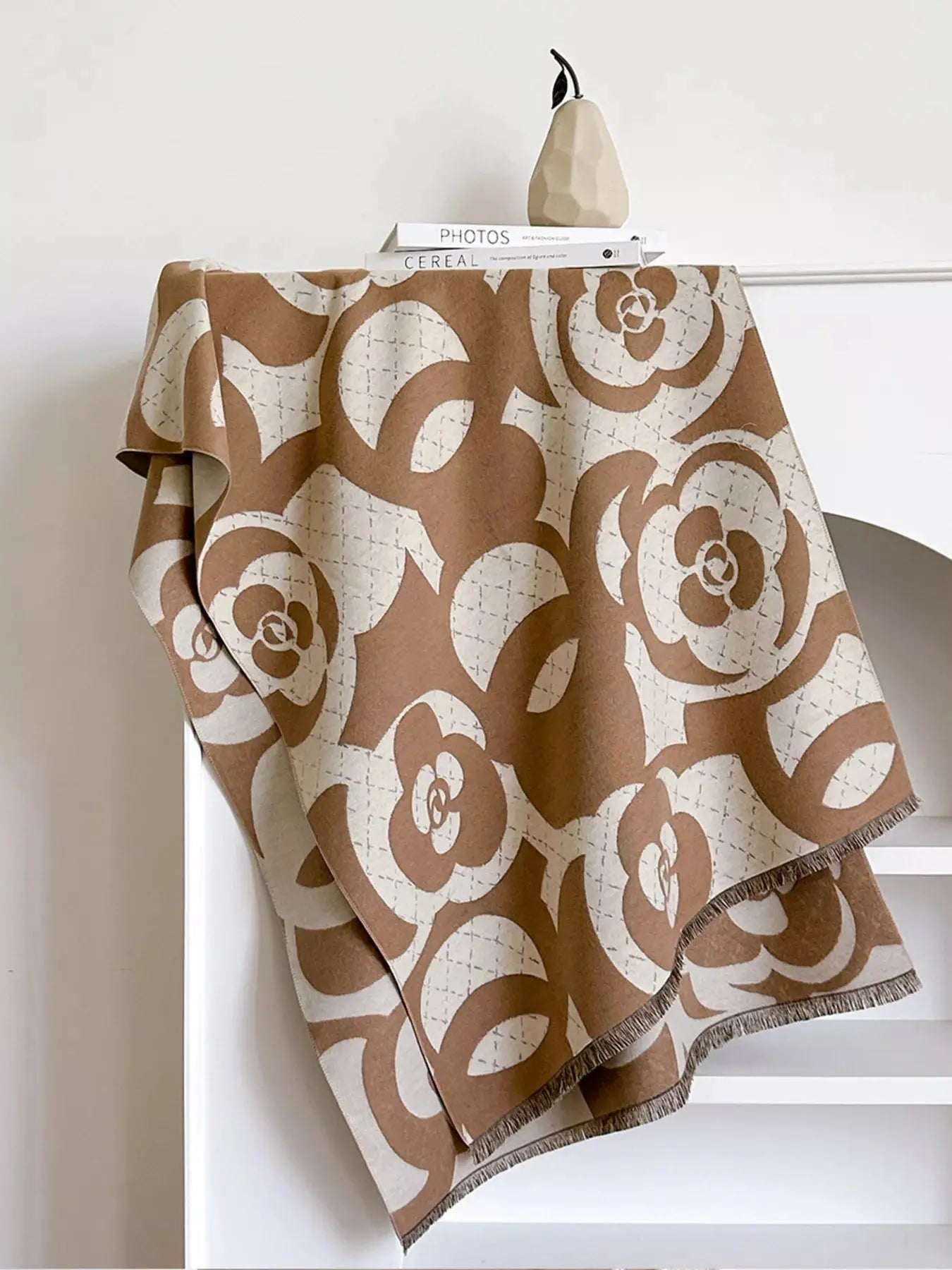 Floral Patterned Warm Scarf Simply Love