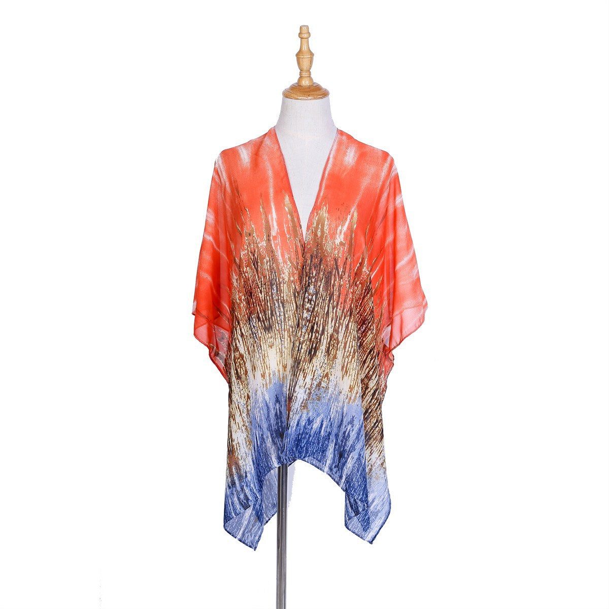 Spring Summer Gradient Pattern Chiffon Sun Protection Cardigan Coat Bella Mia