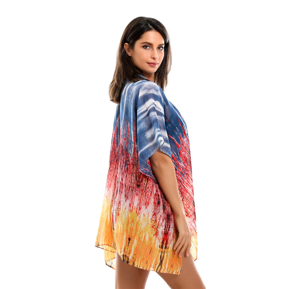 Spring Summer Gradient Pattern Chiffon Sun Protection Cardigan Coat Bella Mia