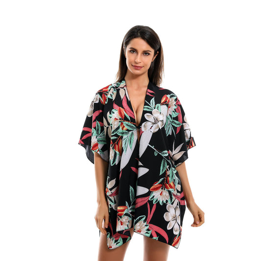 Spring Summer Fresh Floral Print Sun Protection Cardigan Bella Mia