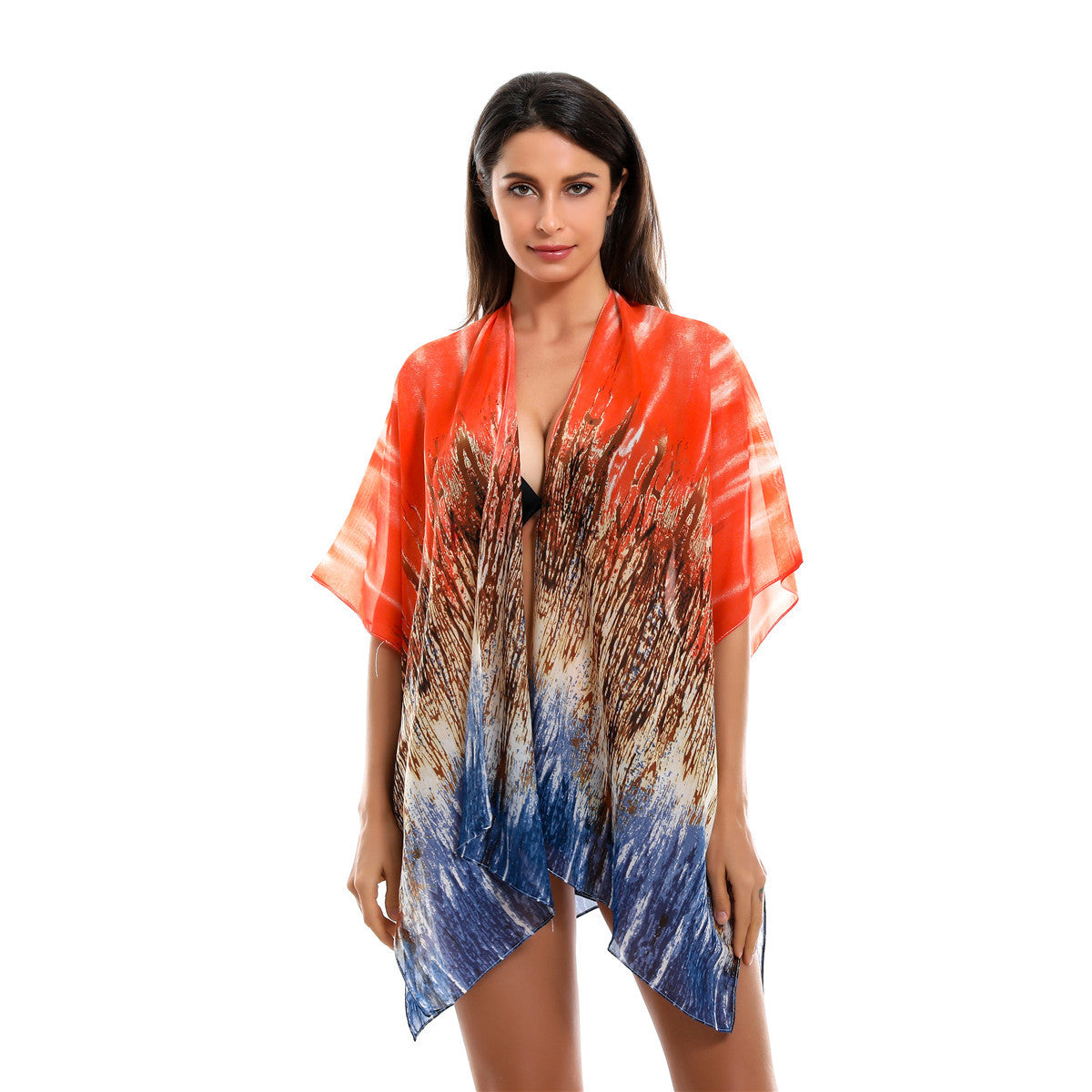 Spring Summer Gradient Pattern Chiffon Sun Protection Cardigan Coat Bella Mia