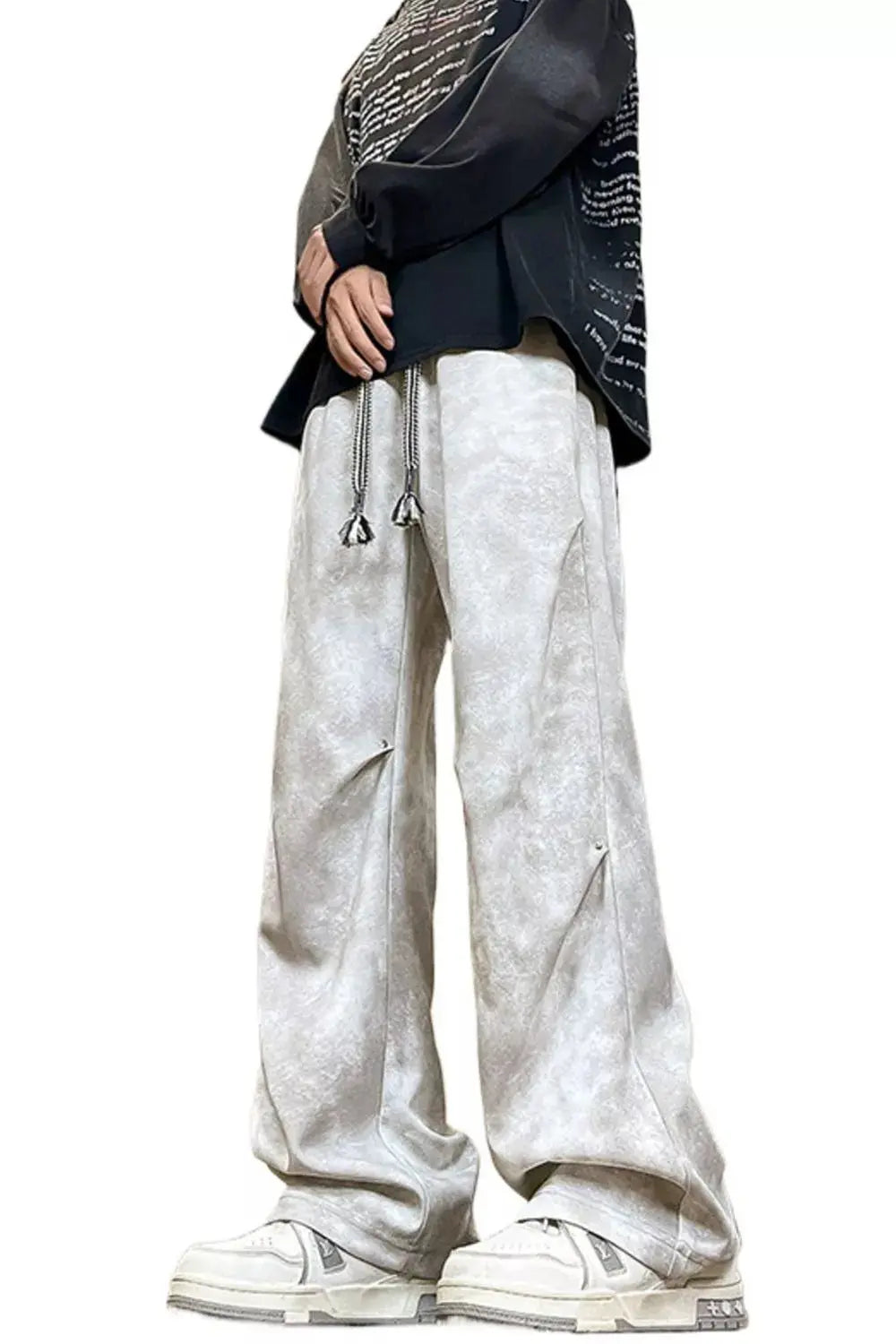 Men's Plus Size Tie-Dye Wide Leg Casual Pants Simply Love