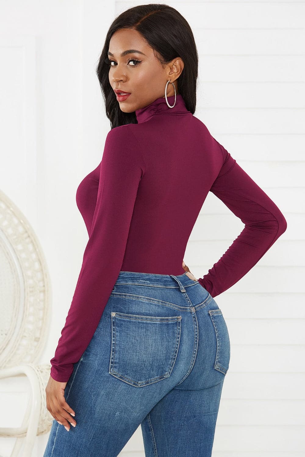 Turtleneck Long Sleeve Bodysuit.