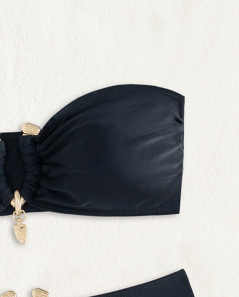 Solid Color Tube Top Bikini Sexy Split Swimsuit Set Women Bikini Swimsuit Bella Mia