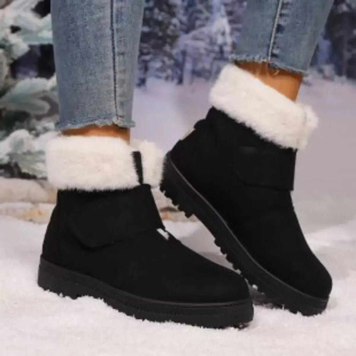 Round Toe Fuzzy Boots Simply Love