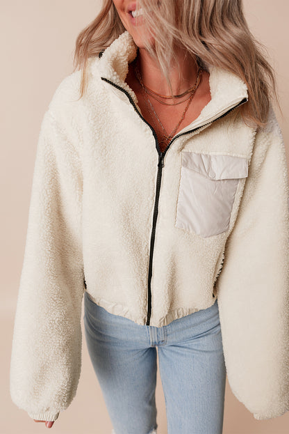 Cozy Jet Stream Sherpa hoodie with pockets