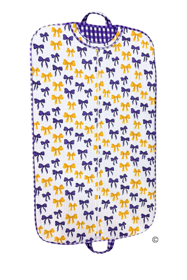 SC - ETA 7/30-8/13 Sideline Social Purple and Yellow Bow Garment Bag