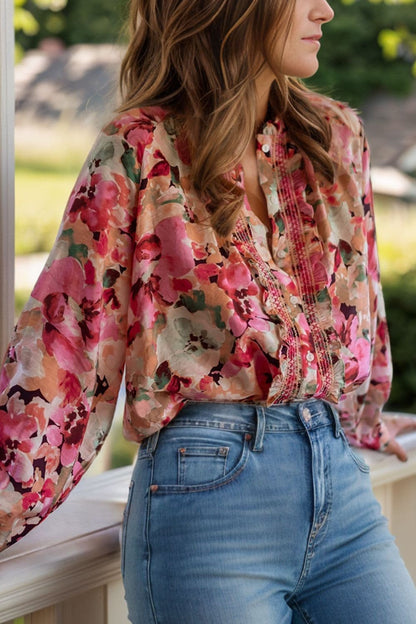 Frill detail long sleeve blouse