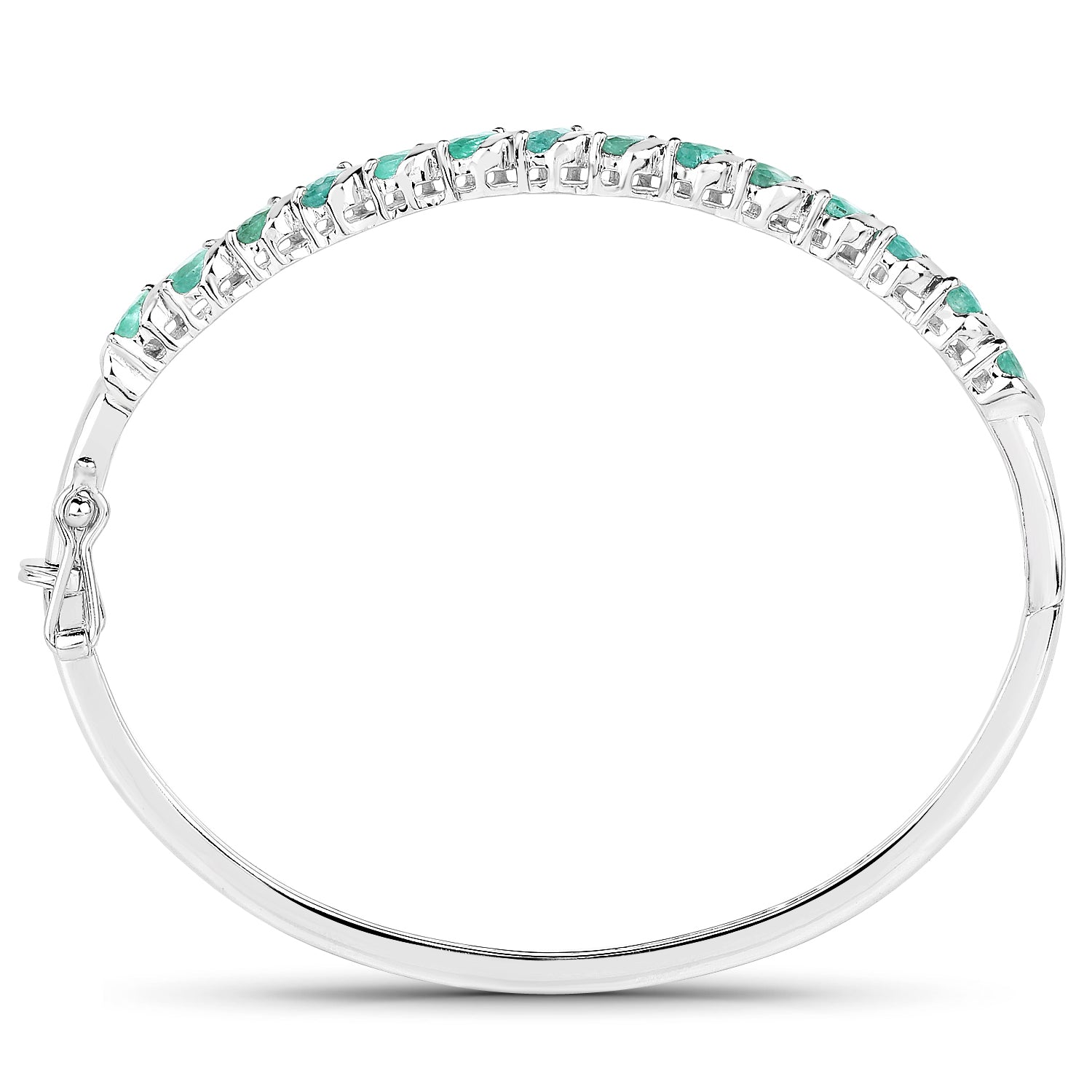 2.66 Carat Genuine Zambian Emerald .925 Sterling Silver Bangle