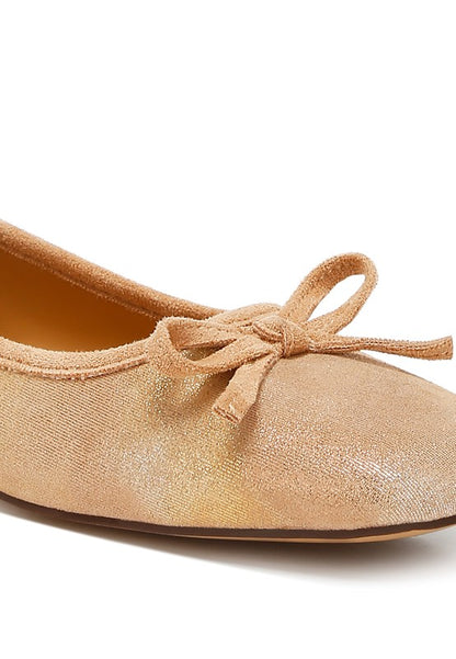 Rubyrose suede ballerinas with bow