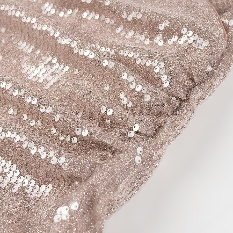 Women French Sequin Pleated Halter Dress Bella Mia