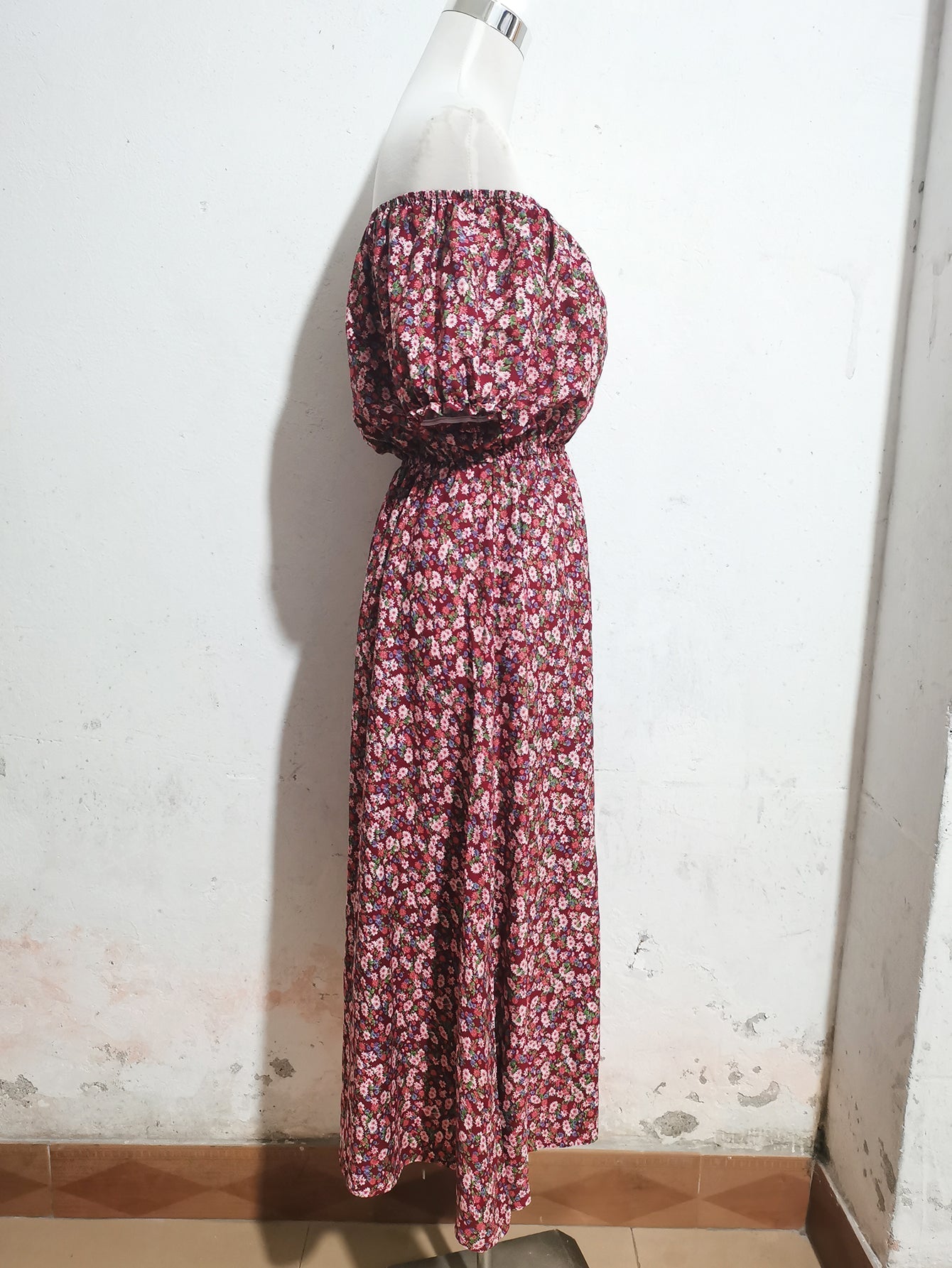 Women Summer Vacation Off Shoulder Print Short Sleeved Dress Bella Mia