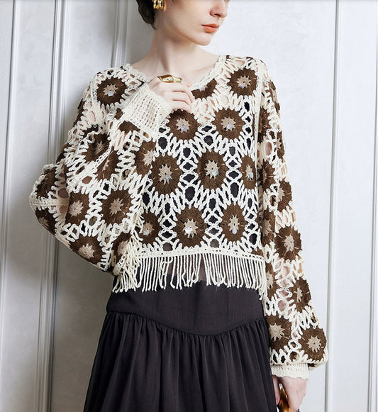 Women Spring And Autumn Floral Long Sleeve Blouse Bella Mia