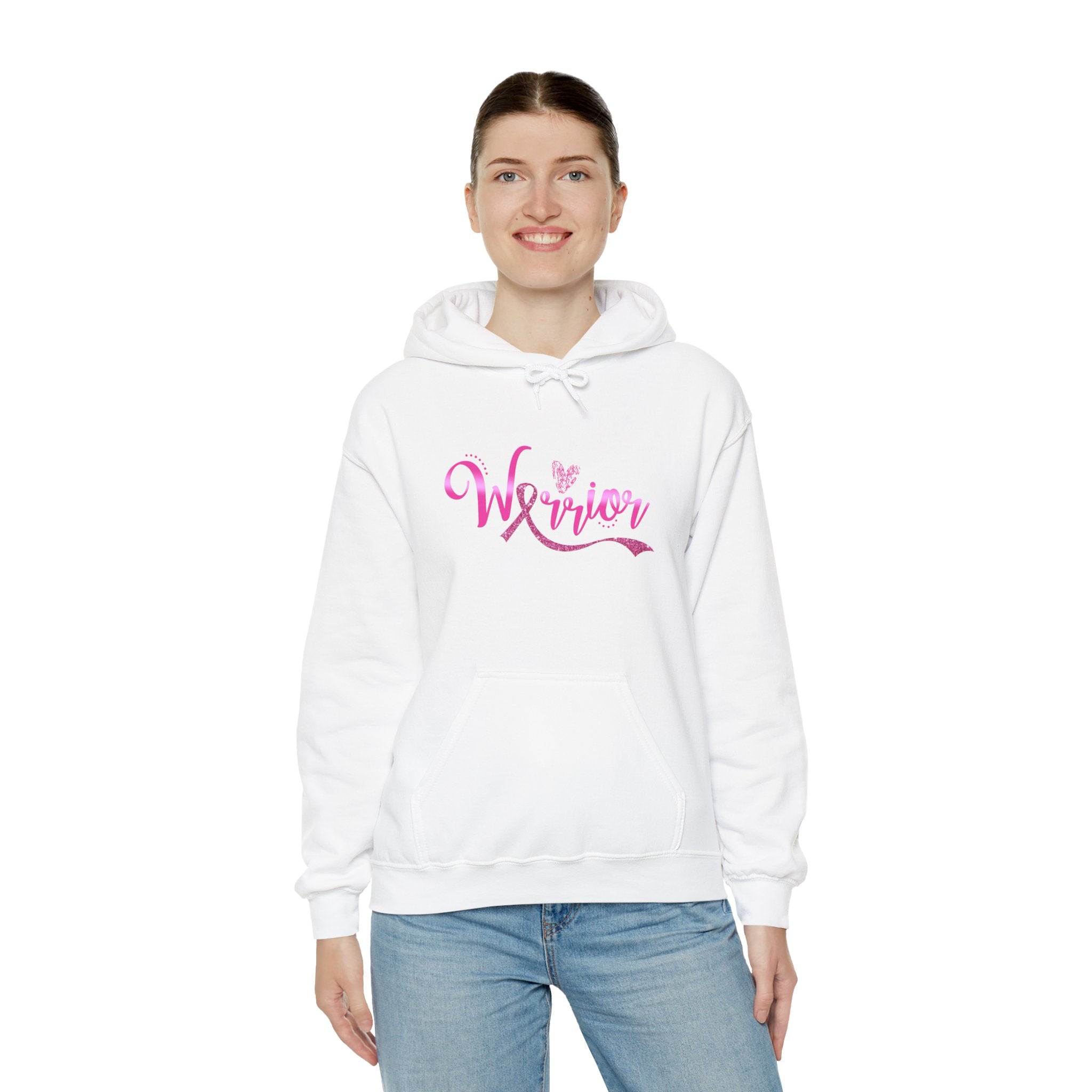 Warrior Breast Cancer Awareness Hoodie With Pink Ribbon Inspired Graphic Gildan 18500 Unisex S To 5XL Coco’s Tee Boutique