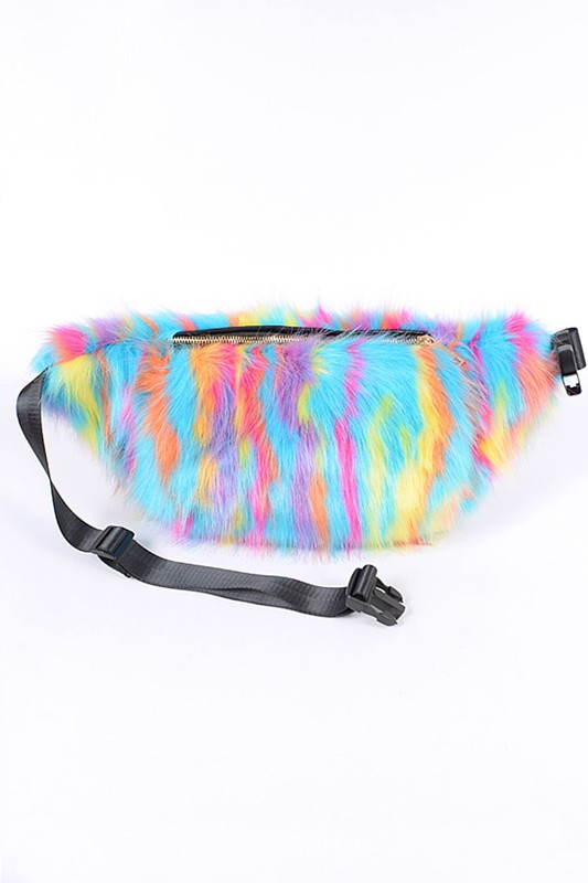 Mix Color Faux Fur Oversize Fanny Pack Coco’s Tee Boutique