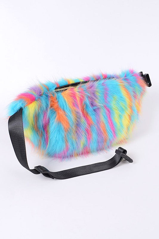 Mix Color Faux Fur Oversize Fanny Pack Coco’s Tee Boutique