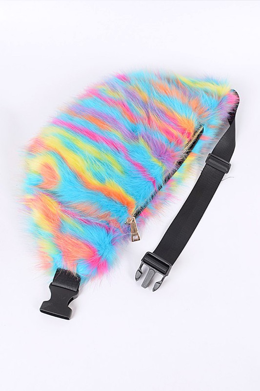 Mix Color Faux Fur Oversize Fanny Pack Coco’s Tee Boutique