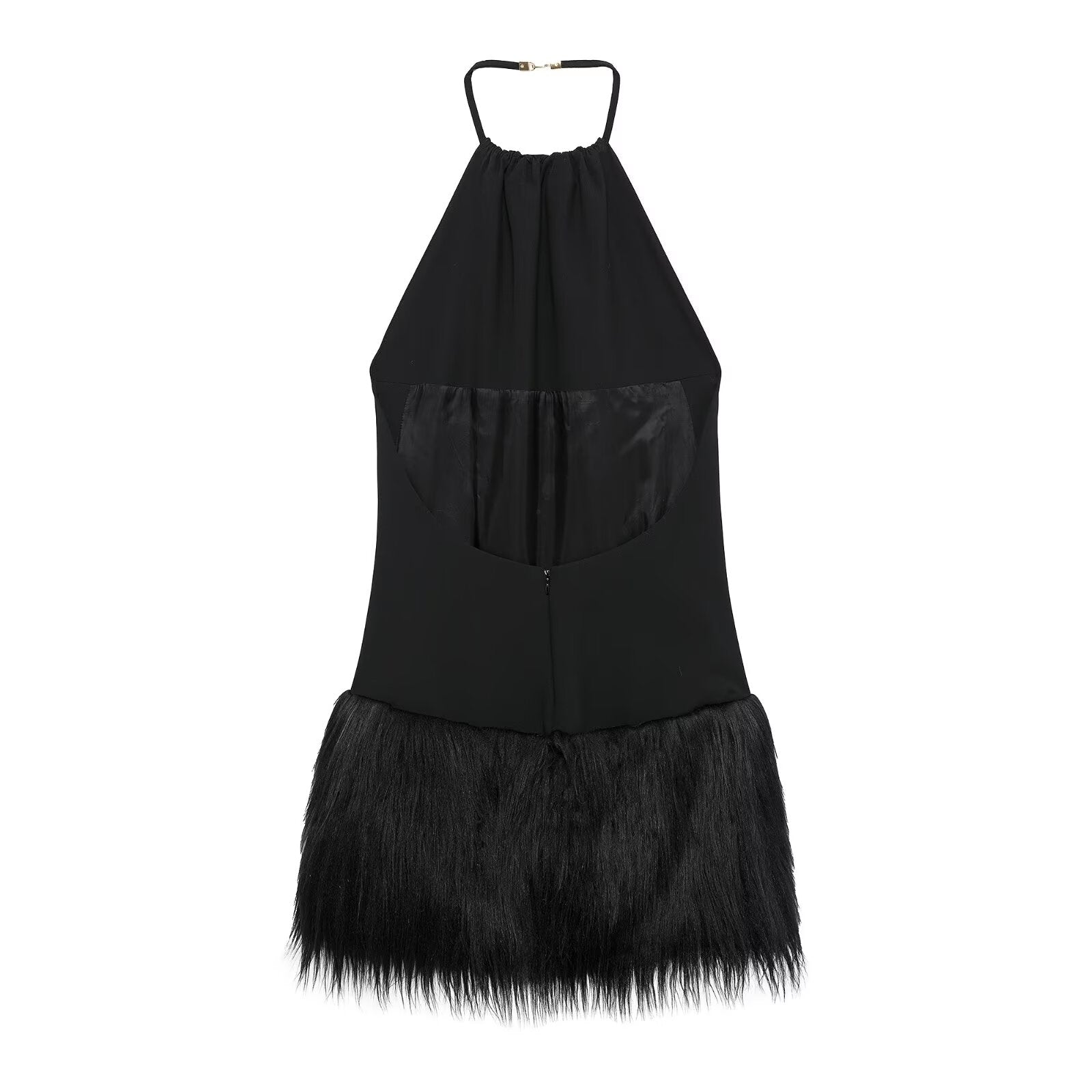 Women French Simple Fur Making Effect Dress Bella Mia