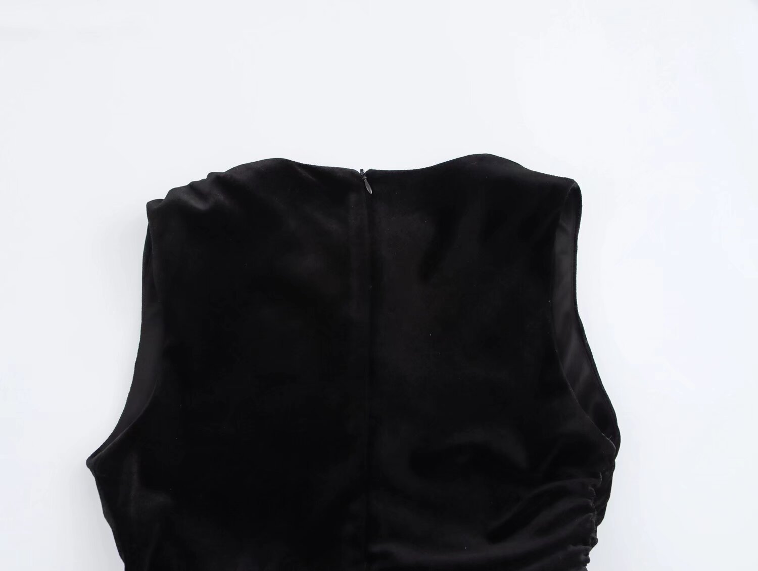 Spring Women Elegant Velvet Texture Pleated Midi Dress Bella Mia