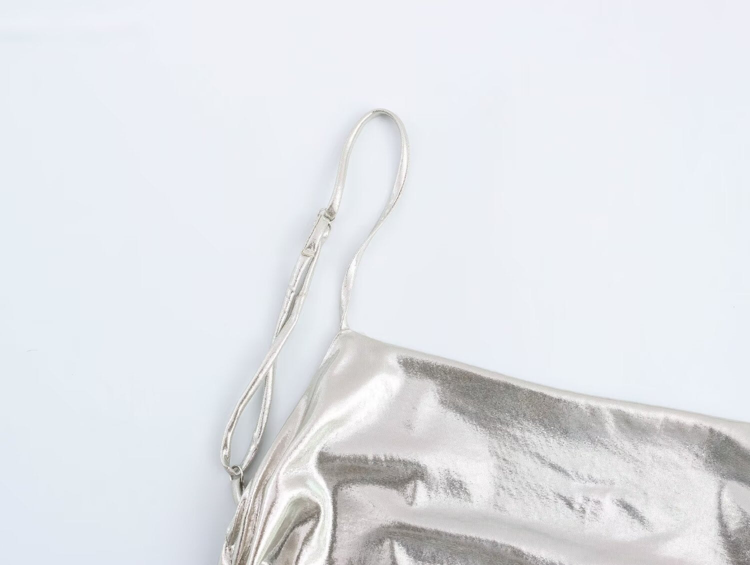 Women Clothing Metal Foil Pleated Slim Strap Dress Bella Mia