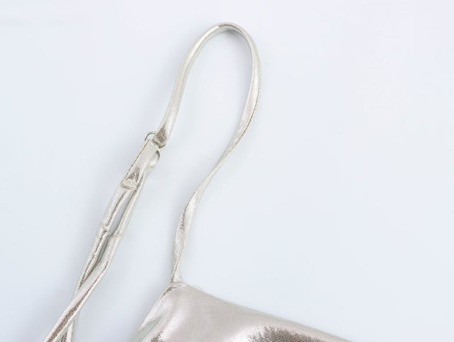 Women Clothing Metal Foil Pleated Slim Strap Dress Bella Mia