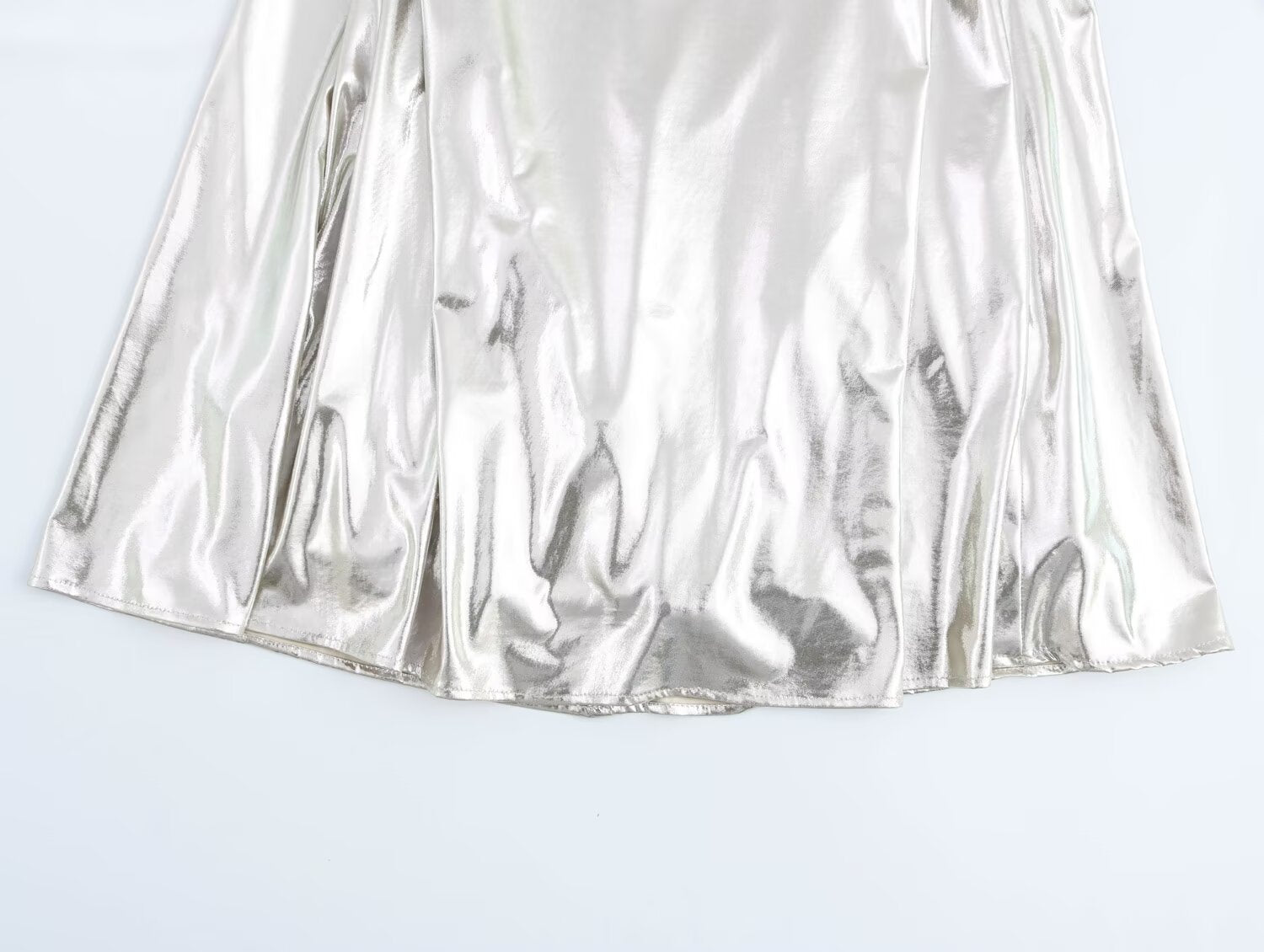 Women Clothing Metal Foil Pleated Slim Strap Dress Bella Mia