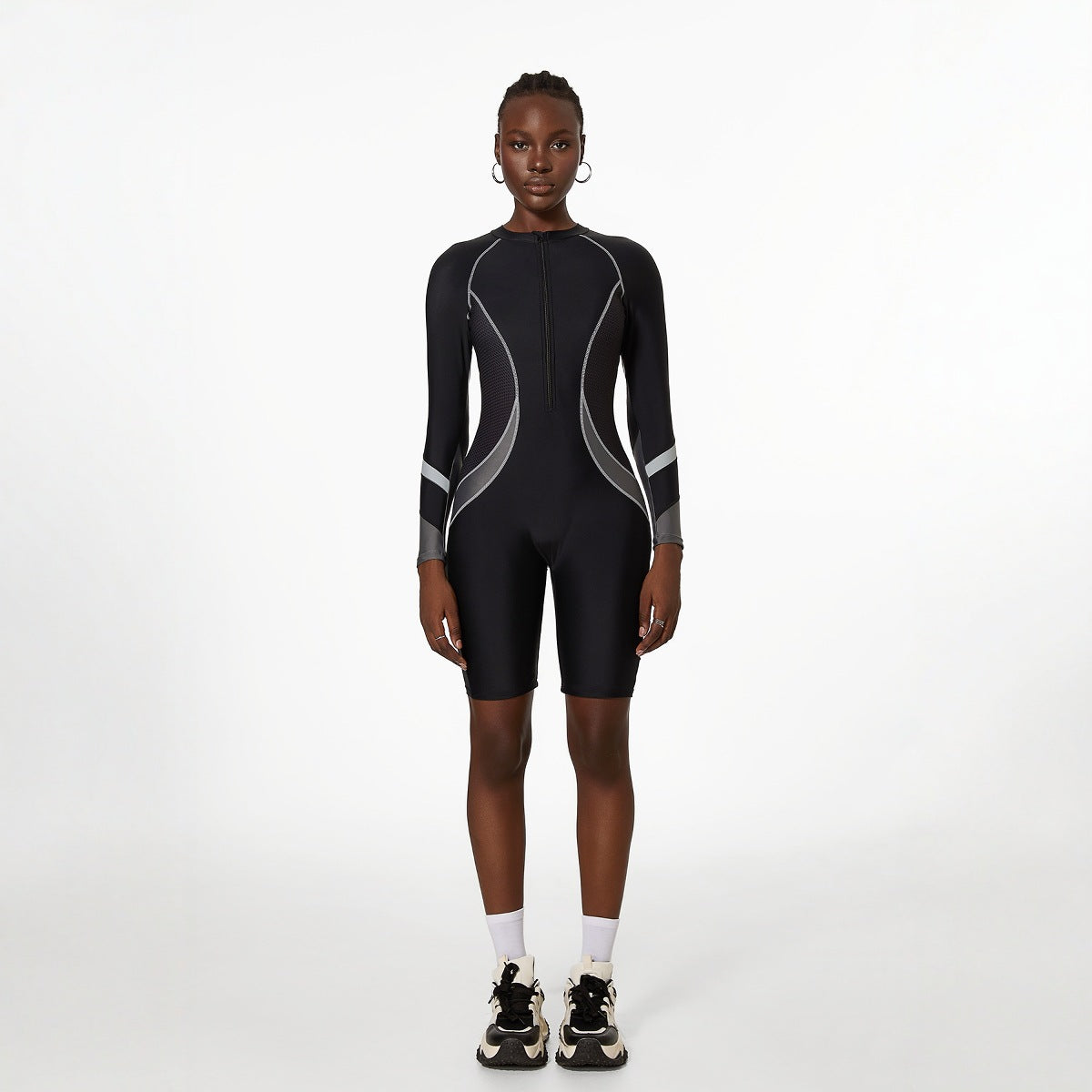 Sports Swimsuit Women Diving Long Sleeve Spring Swimsuit Textured One Piece Swimsuit Women Bella Mia