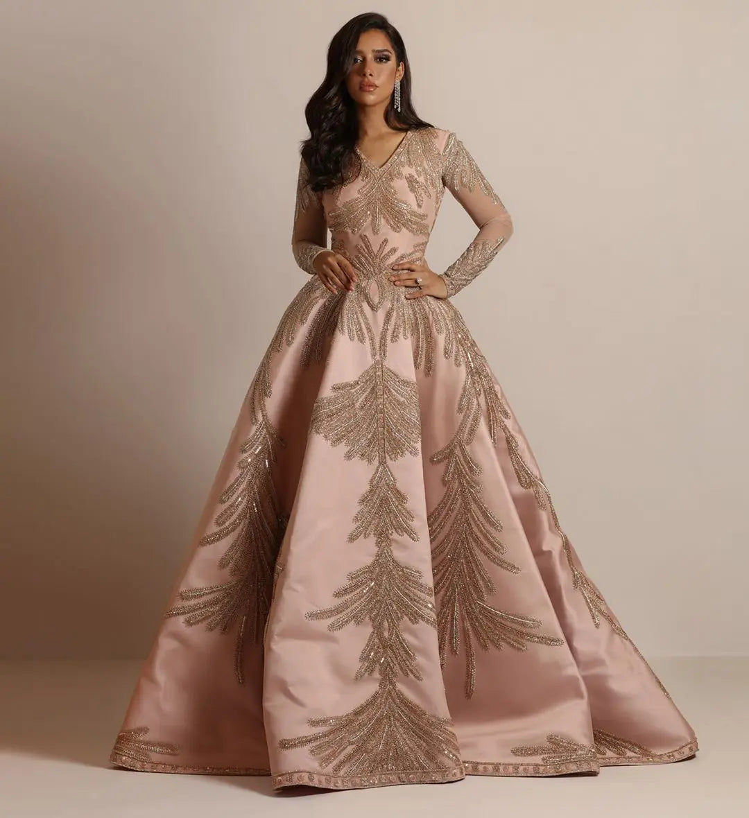 Women Clothing Gilding Large Sleeve Dress Cocktail Sexy Evening Dress Pink Bella Mia