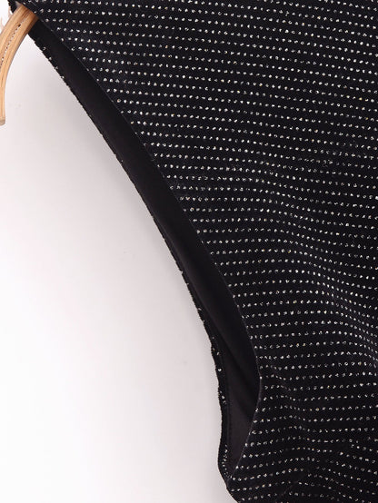 Women Clothing Elegant Slim Shiny Ornament Velvet Sleeveless Dress
