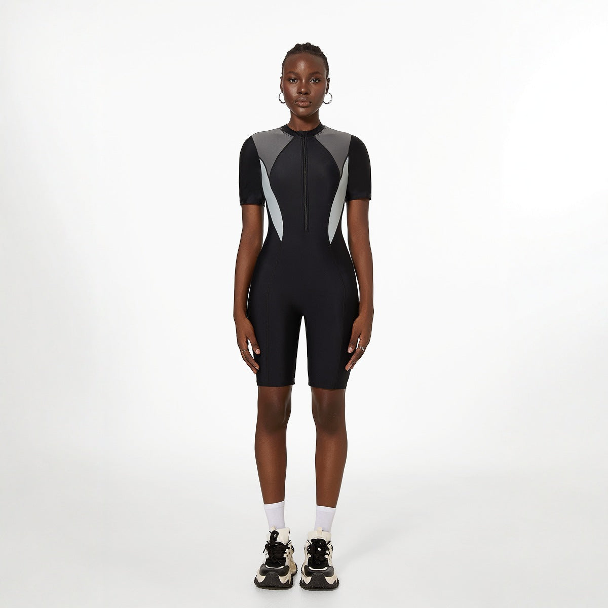 One Piece Zipper Sports Swimsuit Women Long Sleeve Surfing Swimsuit Surfing Boxer Dive Skin Snorkeling Bella Mia