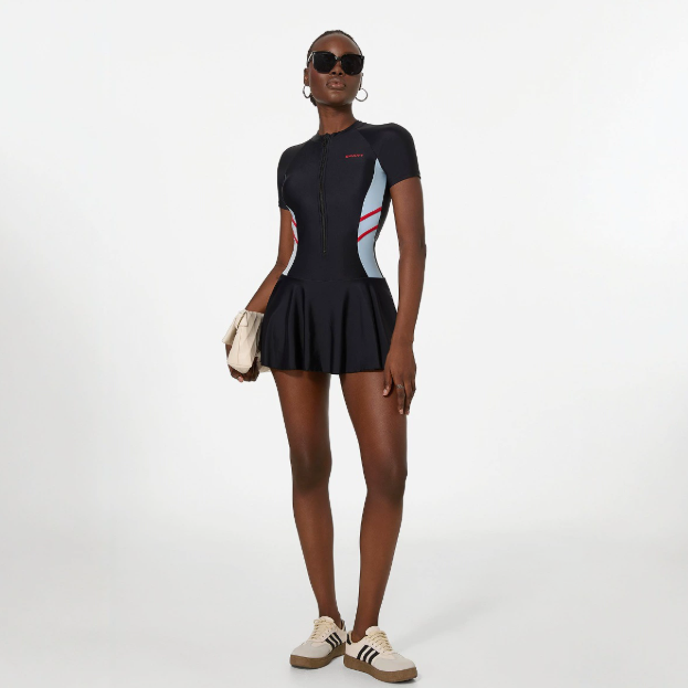 Swimsuit Ladies One Piece Long Sleeve Sun Protection Skirt Conservative plus Size Spring Swimming Pool Special Swimsuit Bella Mia