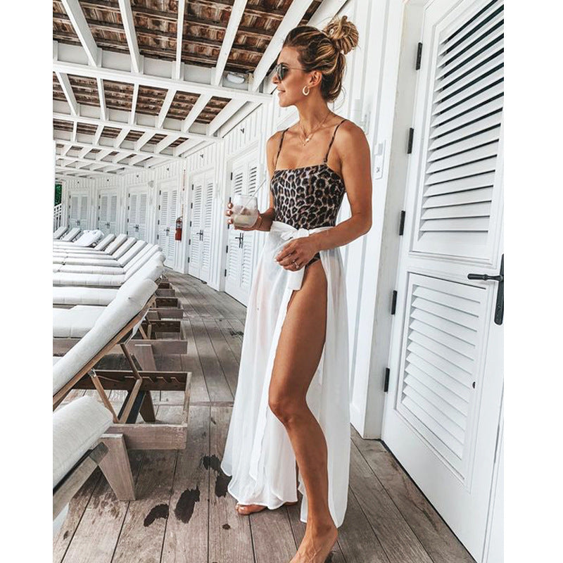 Spring Summer Wear Solid Color Long Bottom Strap Beach Dress Blouse Holiday Skirt Bella Mia