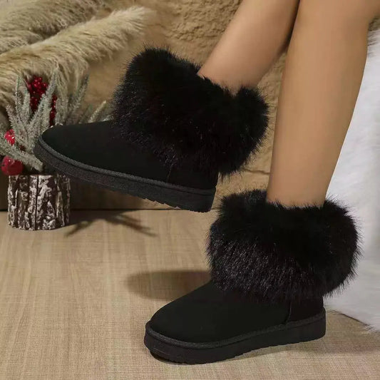 Fuzzy Trim Ankle Boots Simply Love