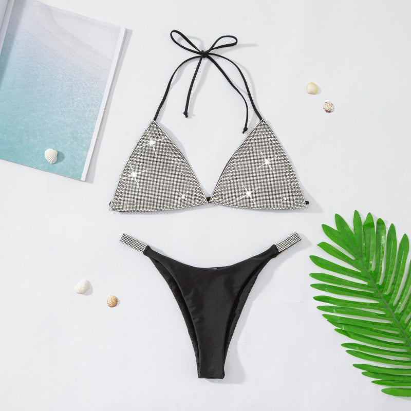 Women Solid Color Diamond Bikini Swimming Trunks Bella Mia