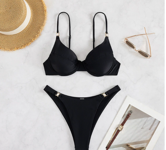 Swimwear Solid Color Sexy Bikini Push up Bikini Swimsuit Bella Mia