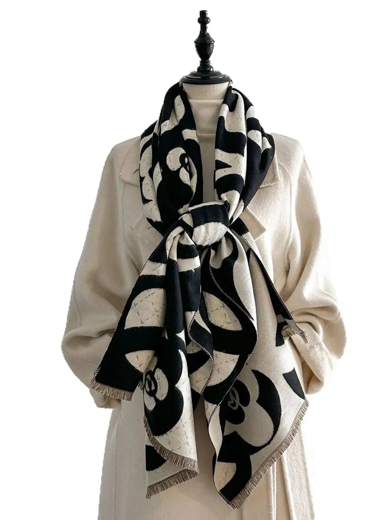 Floral Patterned Warm Scarf Simply Love