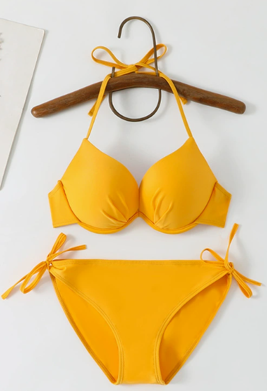 Spring Vacation Beach Bikini Swimsuit Women Steel Bracket Gathered Sexy Three Point Swimsuit Three Piece Sets Bella Mia