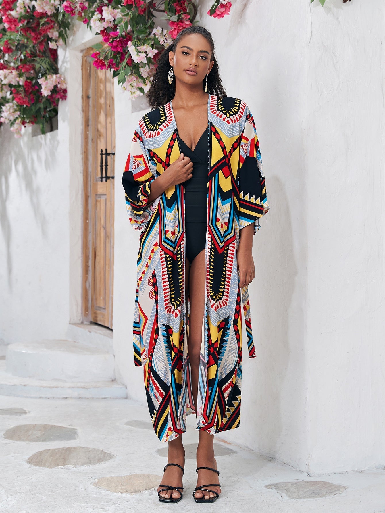 Cotton Holiday Loose Sun Protection Cardigan Long Beach Jacket Bikini Cover up Swimsuit Blouse Bella Mia